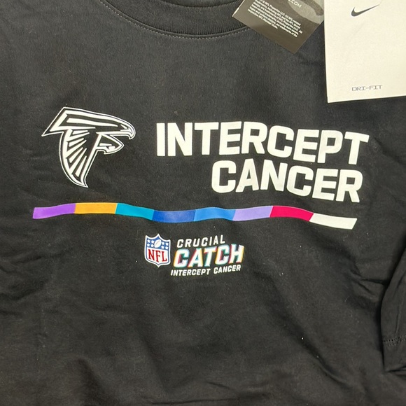 New Nike Atlanta Falcons Crucial Catch Dri-Fit T-Shirt, XXL, Black - Picture 2 of 8